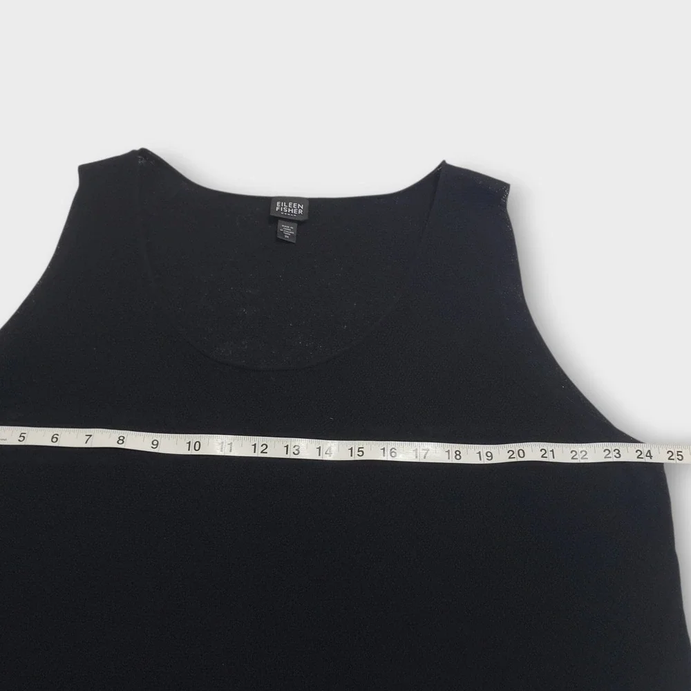 Eileen Fisher Woman Black 100% Wool Knit Tank Top Shell Plus Size 3X S8EECG-2